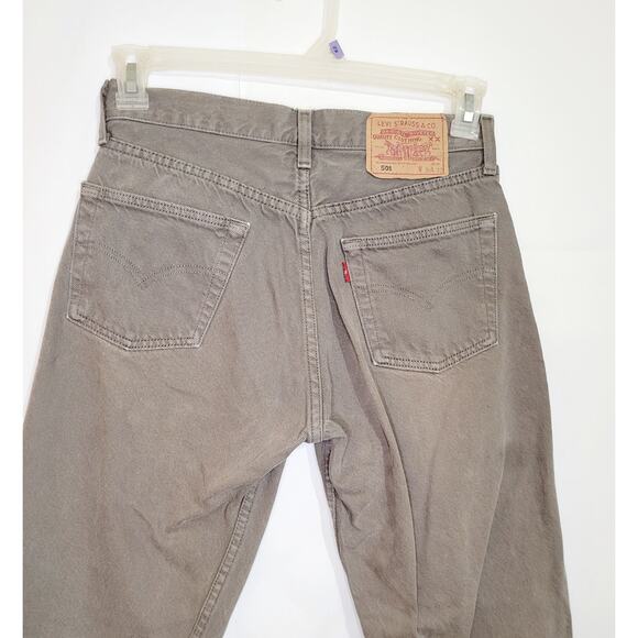 Vintage Levi's 501 button fly grey straight leg jeans size 30/32 90s Classic - Picture 4 of 12